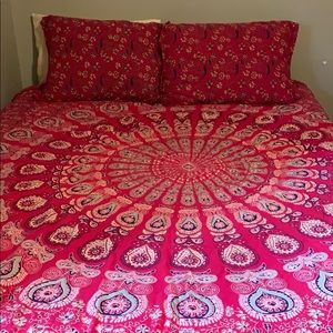 Urban Outfitters duvet cover and two pillow shams